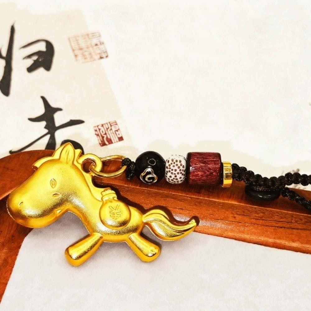 Wealth Chinese Zodiac Key Ring Vintage Weaving Key Chains Lucky Horse Bag Pendant  Women Men
