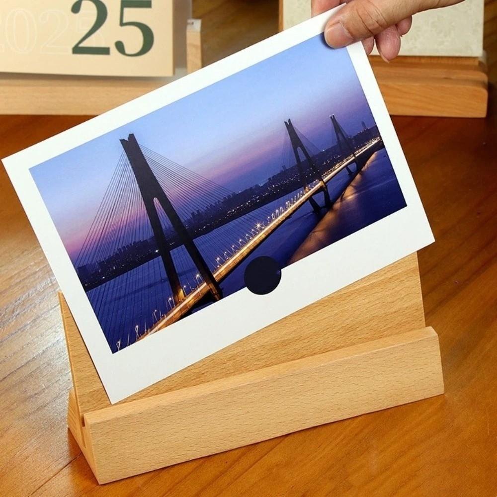 Natural Card Display Stand 12-21 CM Game Cards Stand Wooden Desk Calendar Holder  Greeting Stand