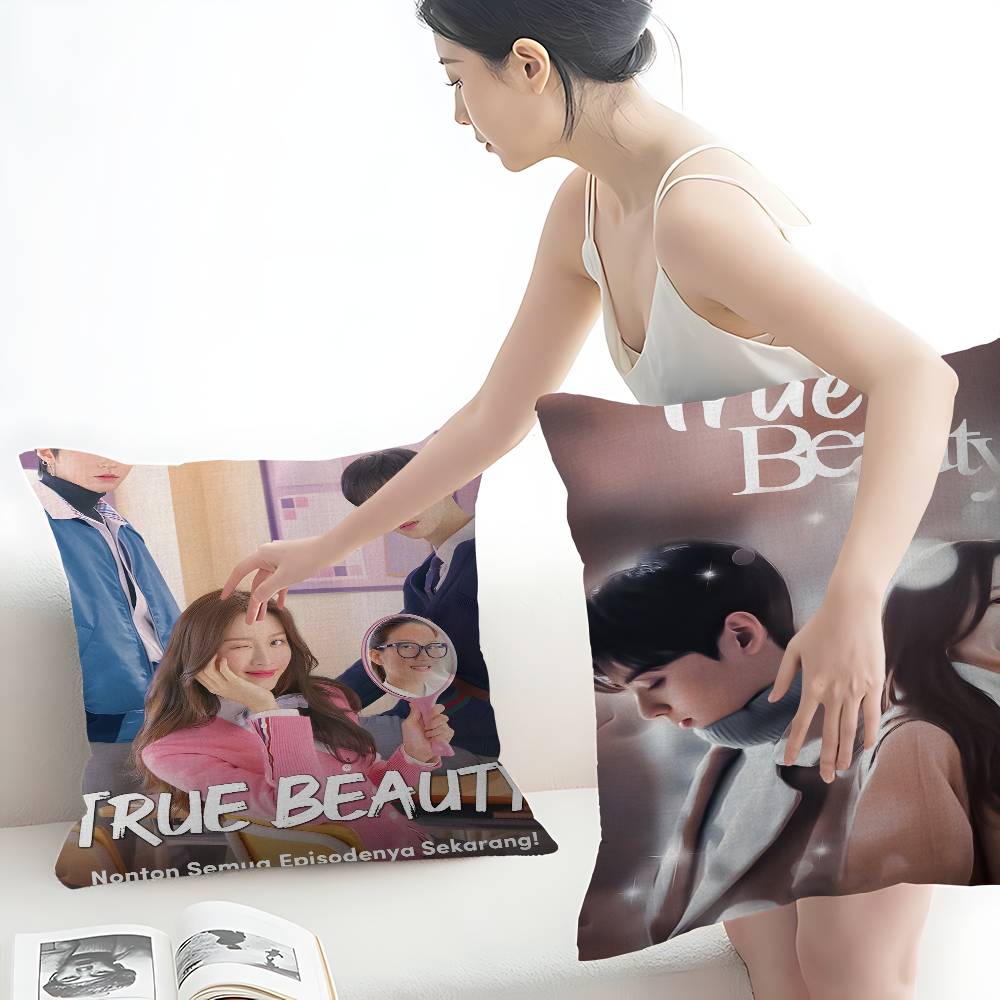Korean TV True Beauty Pillow Gift Home Office Decoration Bedroom Sofa Car Cushion Cover Case 45x45