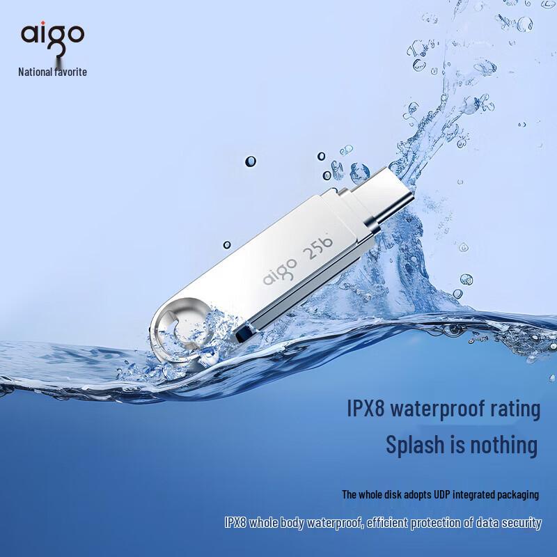 Aigo U322 64GB Silver Dual-Interface USB 3.2 Type-C Flash Drive