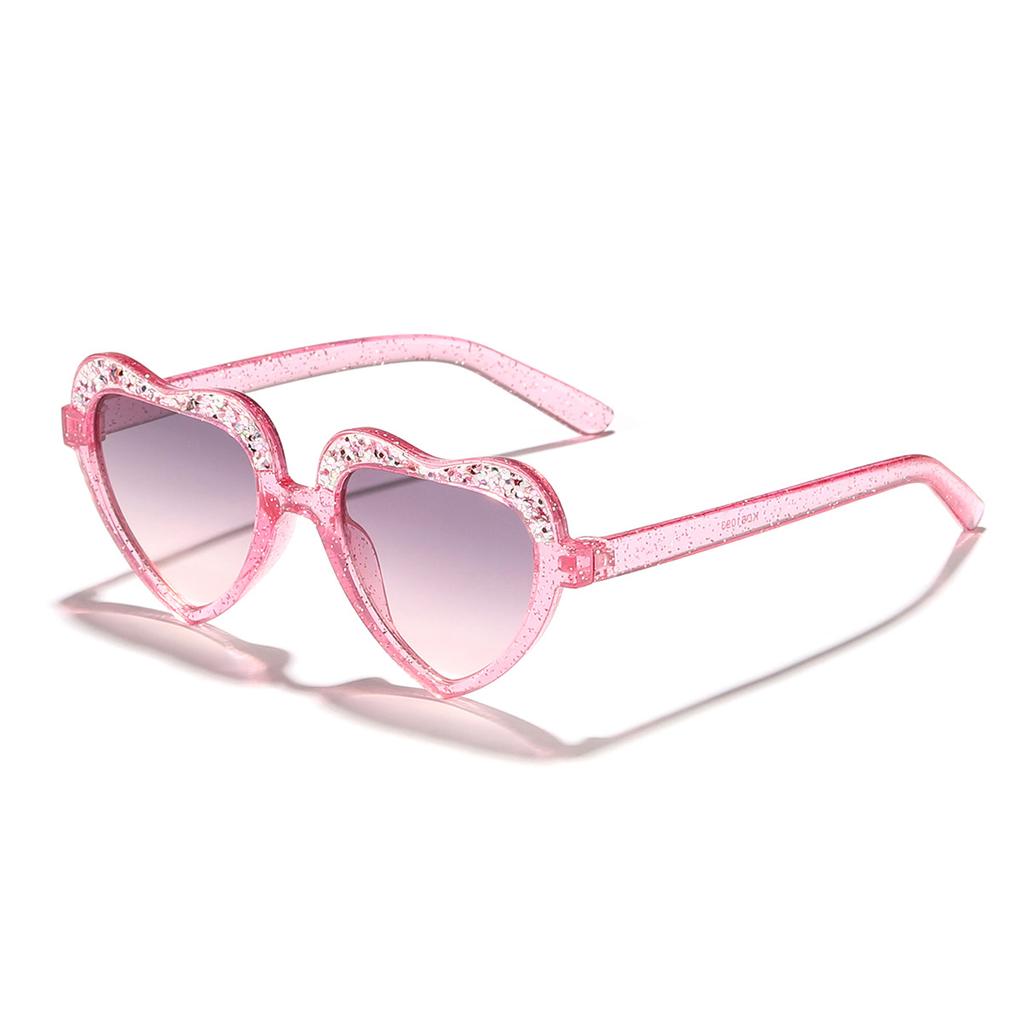 Stylish Kids Glitter Heart-Shaped UV400 Sunglasses for Outdoor, Baby Fashion Photo Cute Toddler Sun Glasses Accessorie