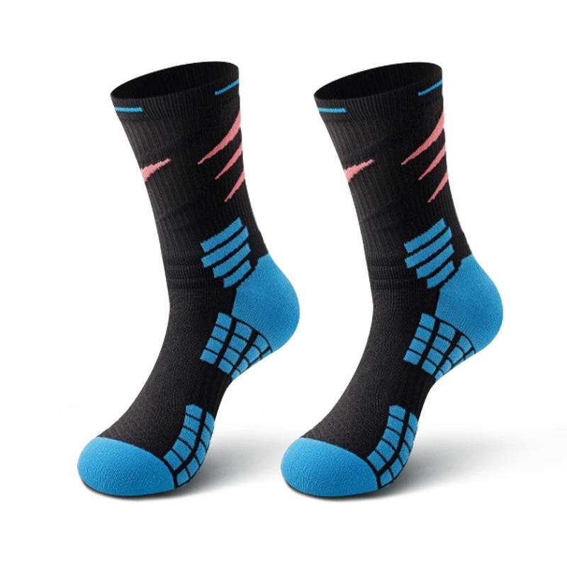 Men's Elite Long Tube Basketball Socks - Terry Bottom, Sweat-Absorbent, Odor-Resistant, Mid-Calf, High-Top Sports Running.