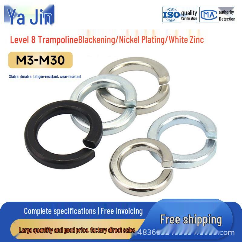 Nickel-Plated Metal Spring Washer, M2-M30 Sizes Nickel-Plated M3 (200 pcs)
