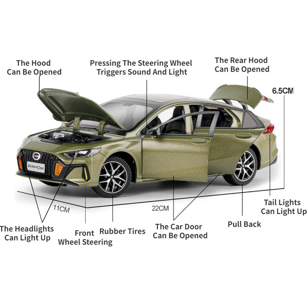 1/24 GAC-motor EMPOW miniatyrstøpt lekebilmodell med tilbaketrekkende lyd og lette leker Kjøretøysmodeller Voksensamling med bursdagsgaver