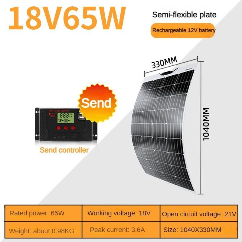 New Flexible Solar Panel 18V Household Photovoltaic Module Single Crystal Solar Panel Power Generation System