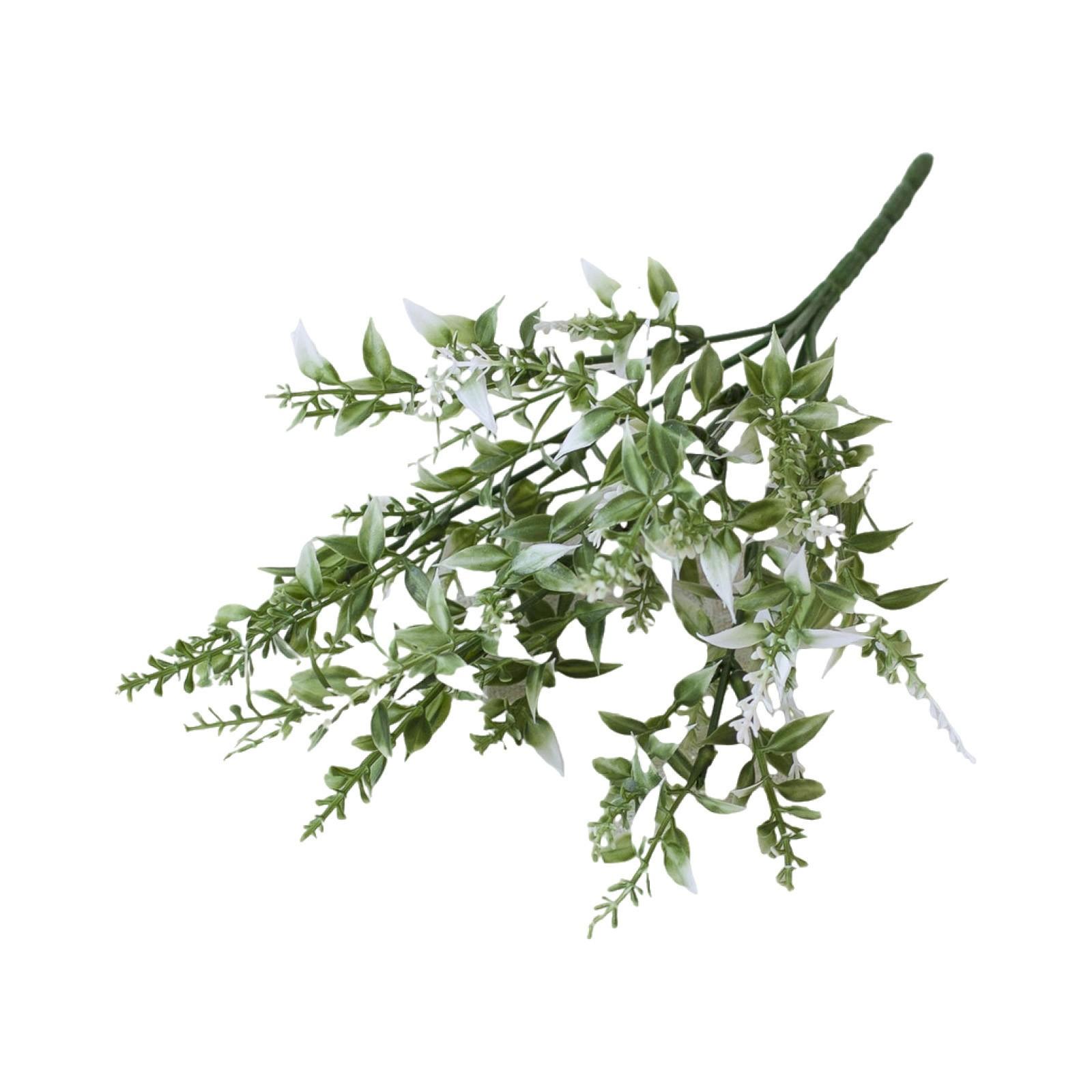 

12 пучков искусственных цветов лаванды, растения с 7 гибкими стеблями, 14-дюймовые устойчивые к ультрафиолетовому излучению искусственные уличные пластиковые растения One Size белый