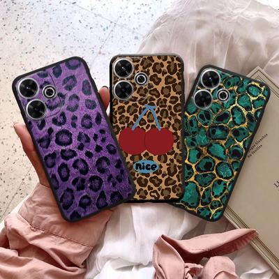 iPhone Samsung A55 A35 M34 S24 Xiaomi Redmi 13 Pro 14C Huawei Honor Darbeye Dayanıklı Telefon Tamponu Siyah Mat TPU Çizilmez Tam Kaplı Leopar Kılıf