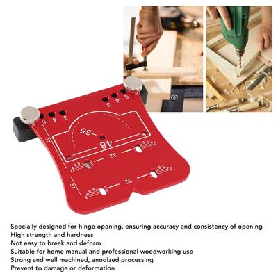 Cabinet Door Hinge Jig 35mm  Hardware Drilling Marking Template Aluminum Alloy Cabinet Hardware Marking Template