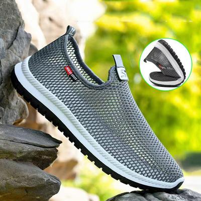 Zapatos de malla de verano para hombre, cómodos, transpirables, con tejido Flyweave, informales, transpirables, de suela suave, para correr, fitness y antideslizantes.