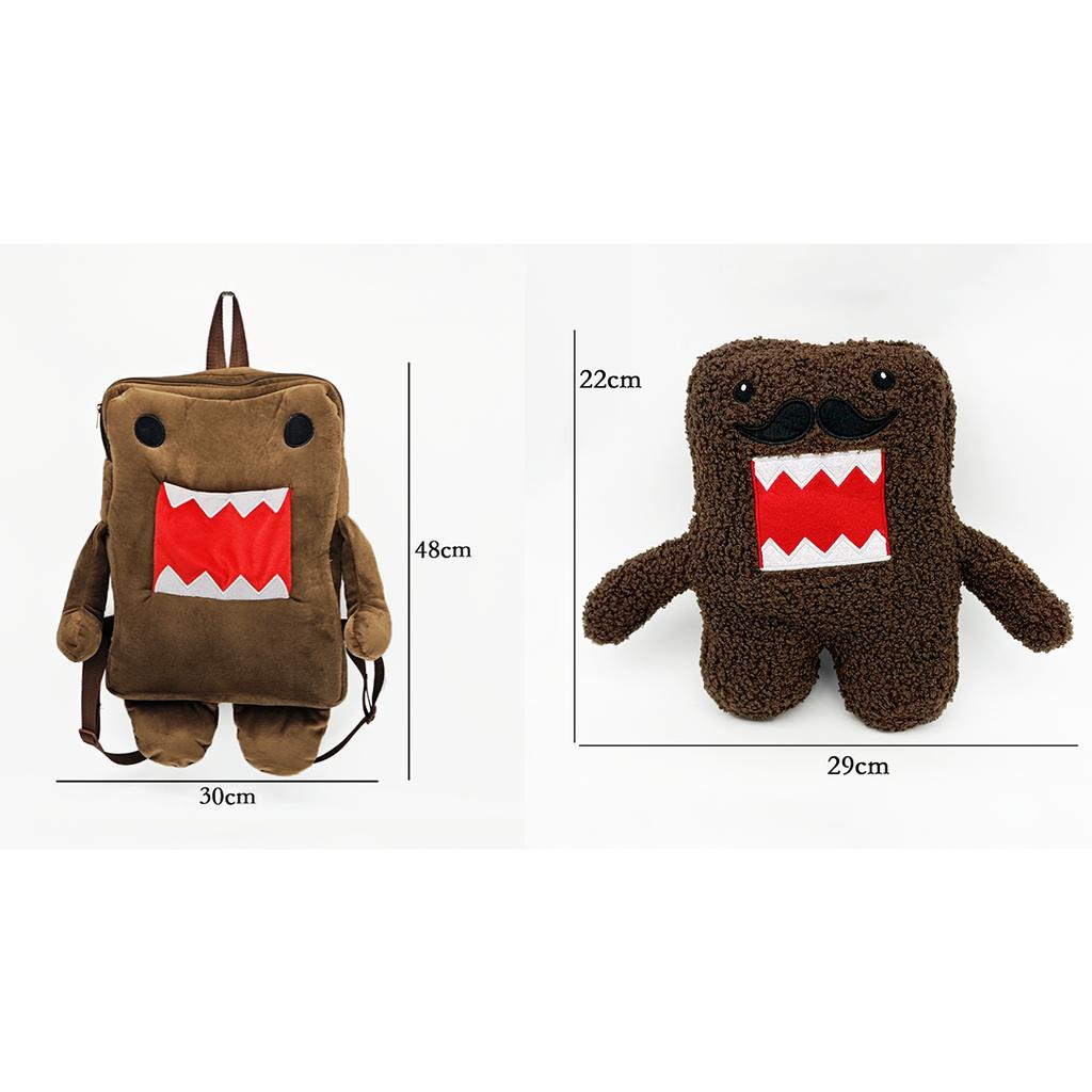 TreasuringU 2026 Nova Mochila de Pelúcia Domo-Kun Marrom Bolsa de Pelúcia Domo Kun Bolsa Transversal Pequena Fofa com Brinquedo Presente de Aniversário