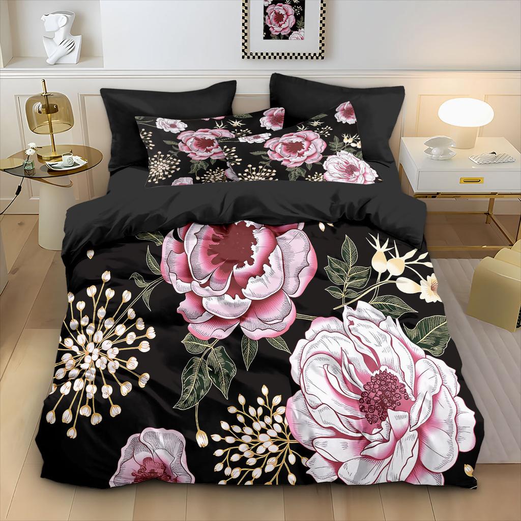 High-quality Printing Duvet Cover Set,Retro Print Bedding Set with Pillowcases 75*50cm for Adult Kids,Gifts for family members