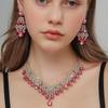 Latest Stylish Design Fancy Wedding Party Crystal Diamonds Necklace Jewellery Set for Women