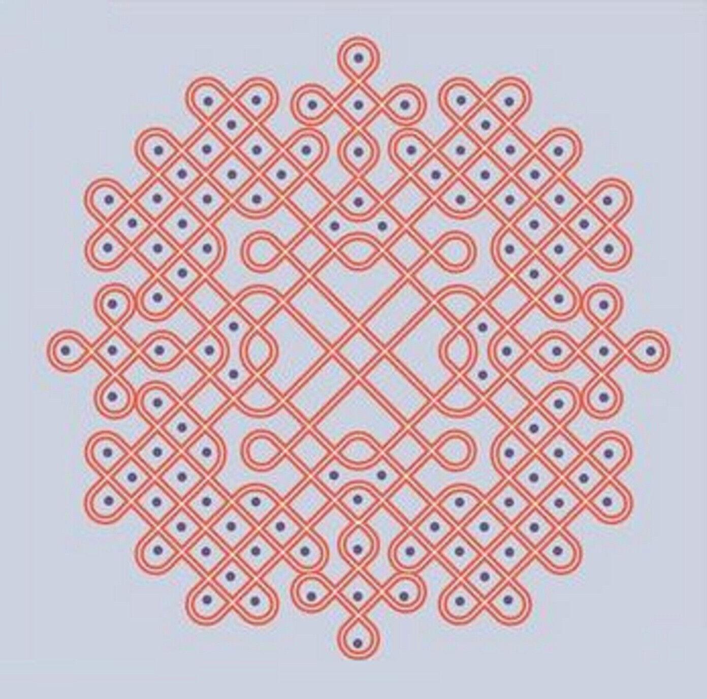 @ Красивая наклейка-ранголи с узором Колам