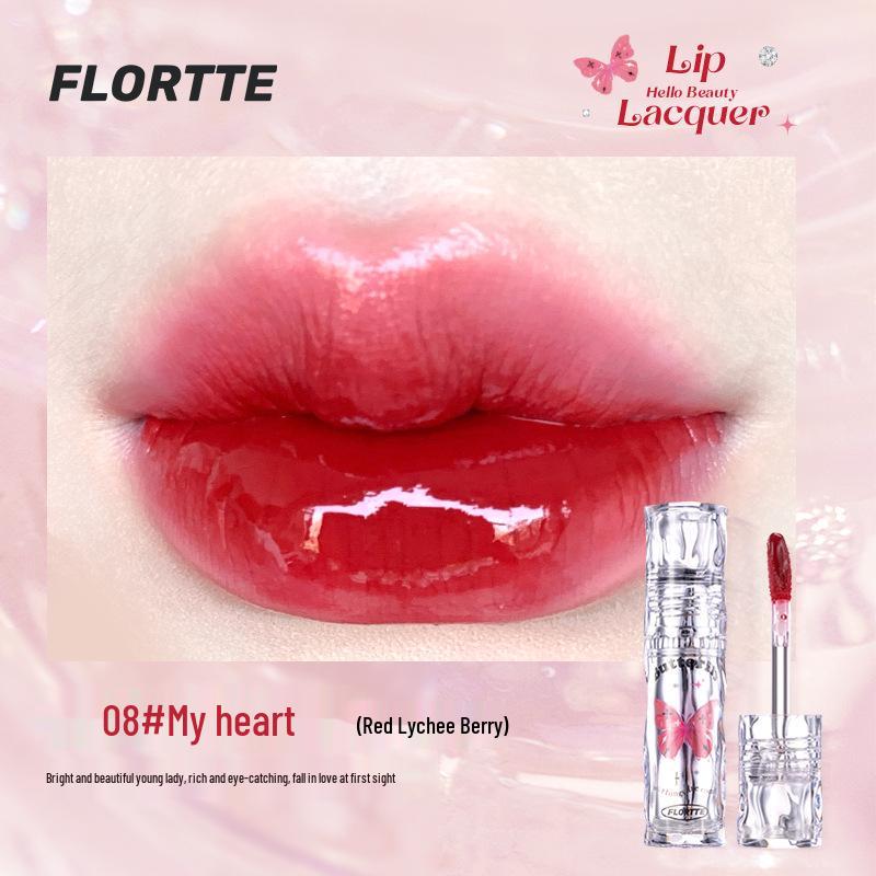 FLORTTE Girls' Dormitory Watery Light Lip Lacquer - So Beautifully Amelia: Transfer-resistant Mirror Gloss