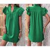 Summer Fashion Versatile Lotus Leaf Sleeve V-neck Dress