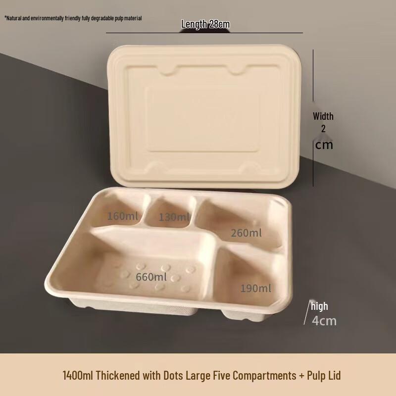 Handun Disposable 5-Compartment Takeout Container