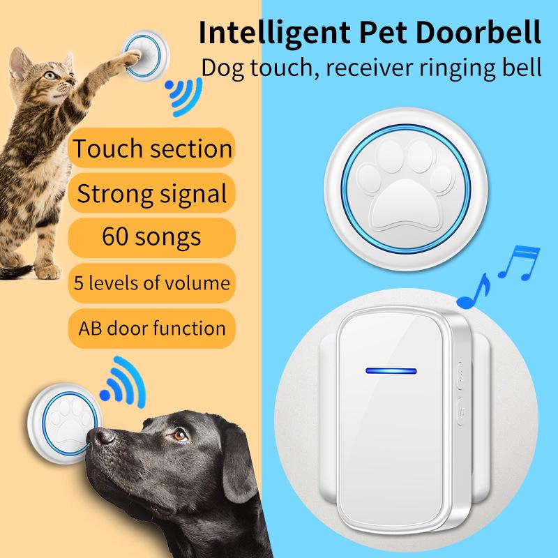 Wireless Smart Dog Training Doorbell with Touch Sensor and Music
