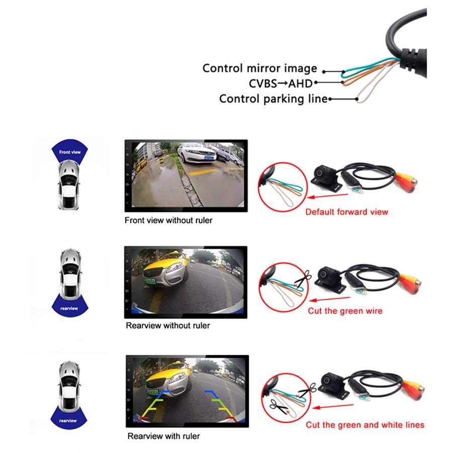 Fisheye Lens CVBS/AHD 170° Car Rear View Backup Camera Waterproof