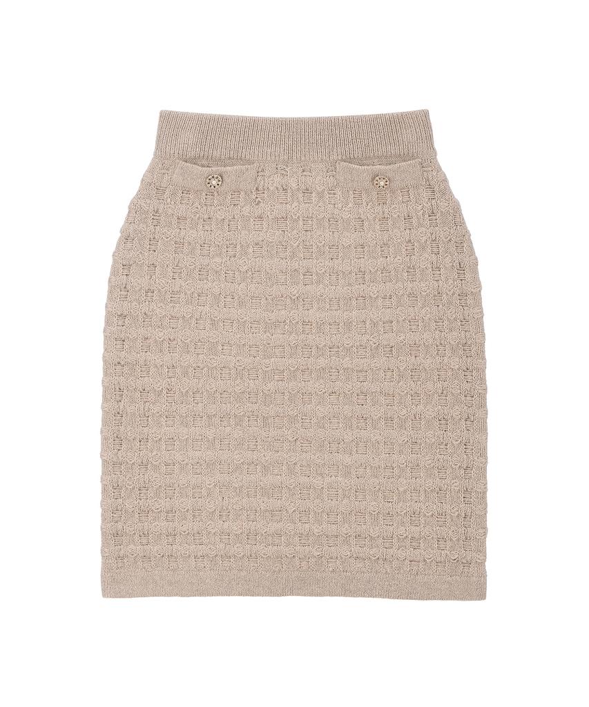 Rene J Tweed Midi Knit Skirt