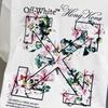 9299 Off-White Summer Men's and Women's Pure Cotton Print Oversized T-shirt Street Wear