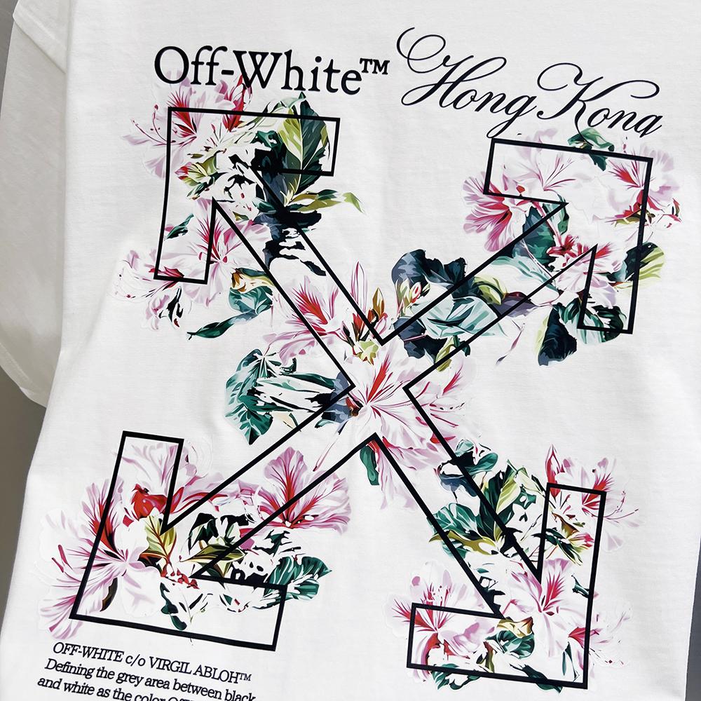 9299 Off-White Summer Men's and Women's Pure Cotton Print Oversized T-shirt Street Wear