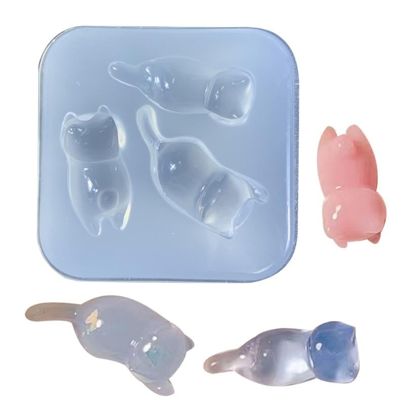 Unique Cat Shaped Decorations Mould Easy To Demould Silicone Ornaments Mold