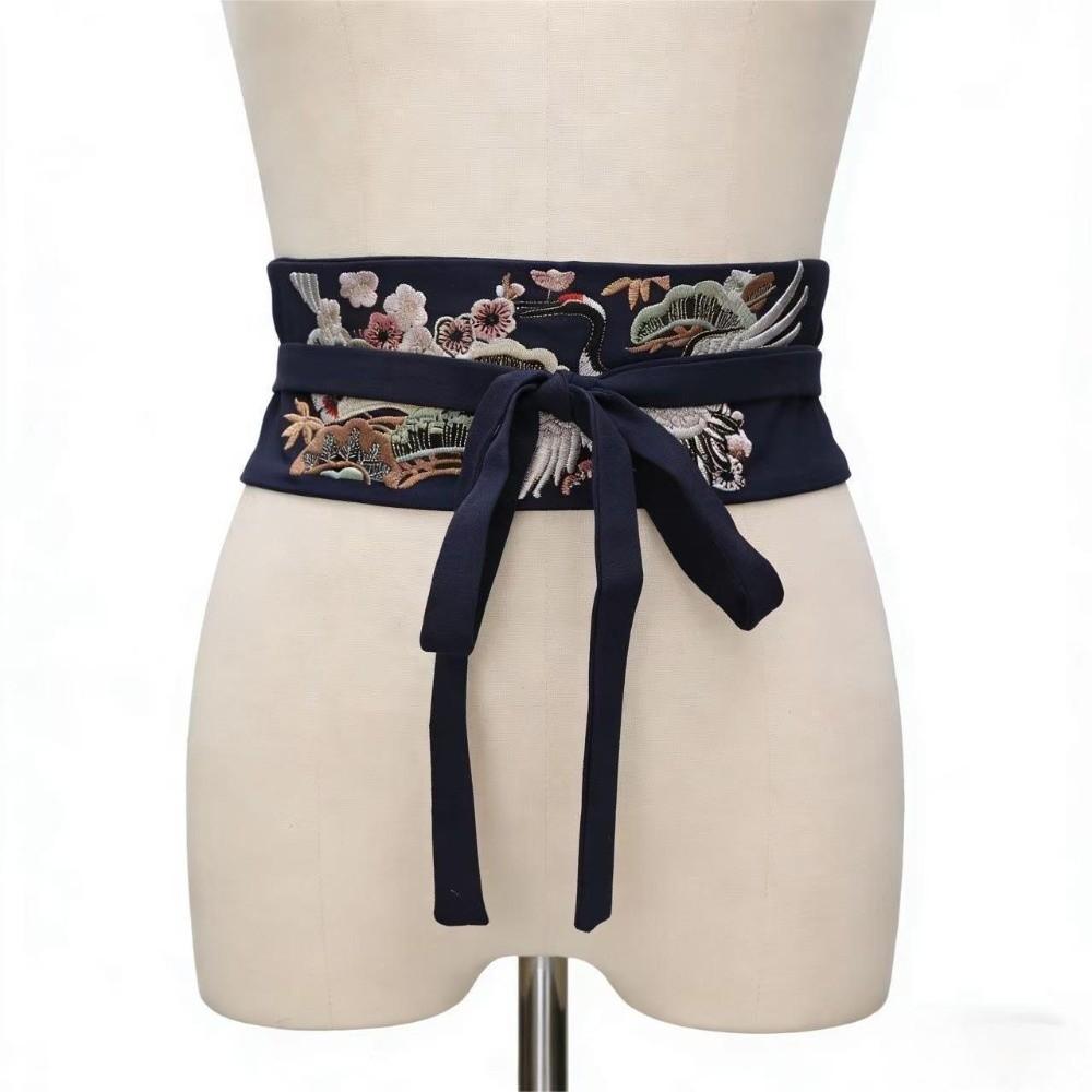 Flower Pattern Hanfu Cummerbund Crane Phoenix Flower Corset Belt Dress Girdle Hanfu Costume