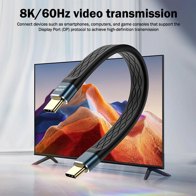 Multifunctional Pd240W Usb 4 40Gbps Fpc Data Cable Type-C Cable Portable Keychain For Phone Tv Laptop Tablet Video Transmission
