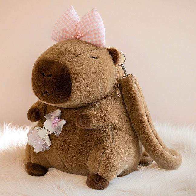 Capybara Cartoon Plüschrucksack für Kinder – Süße, trendige und beliebte Spielzeugpuppe