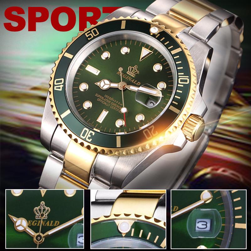 Zlatá korunka hodinek Křemíkové pánské hodinky Business Casual Pánské ocelové Kalendář Vodotěsné Náramkové hodinky