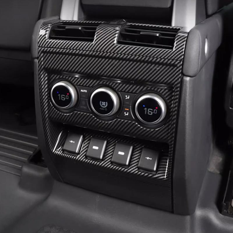 For Land Rover Defender 110 130 2020-2024 ABS Carbon Fiber Armrest Box Air Outlet Rear Anti-kick Cover Car Interior Accessory