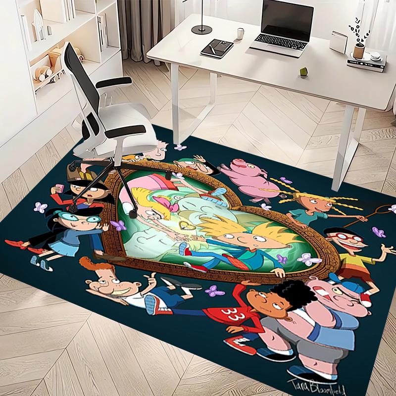 1pc Hey Arnold Print Area Rug - Soft, Washable Non-Slip Indoor Mat, Living Room, Home Office Decorative Rug,Office Decorative