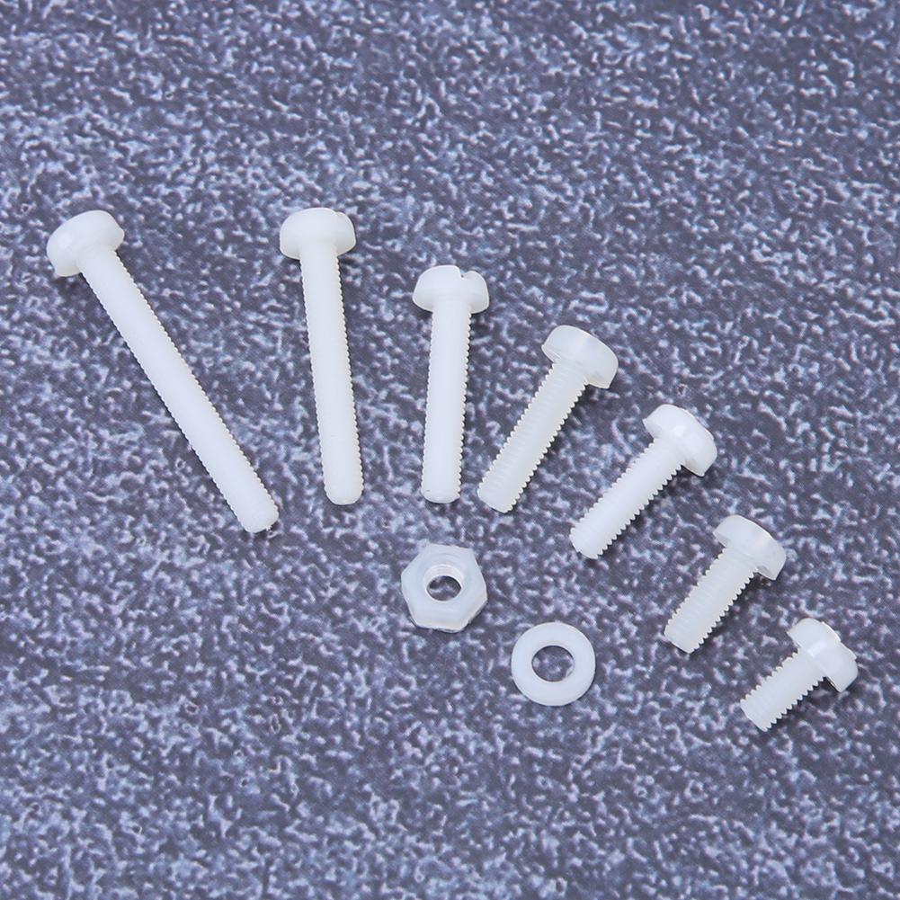 800pcsbox M3 Nylon Screw Nut Washer Combination Kit Fasteners Hardware AccessoriesWhite