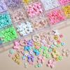 Colorful Nail Art Decor Set, Bow Charms and Beads with Storage Box for DIY Manicure