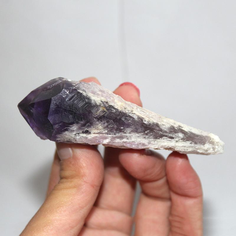 Natural Quartz Amethyst Crystal Wand Point Specimen Healing Home Gift Decor