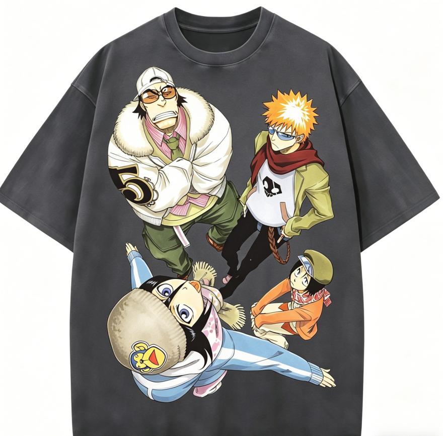 Bleach Anime Lover Washed T-shirt Year Round Clothing High Quality Personality Clothes Plus Size Unisex New Model Couples Tee