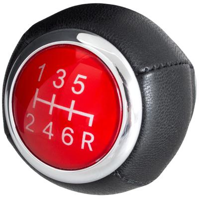 Subaru Legacy 6-Speed Gear Shift Knob BLACK LEATHER + RED COVER
