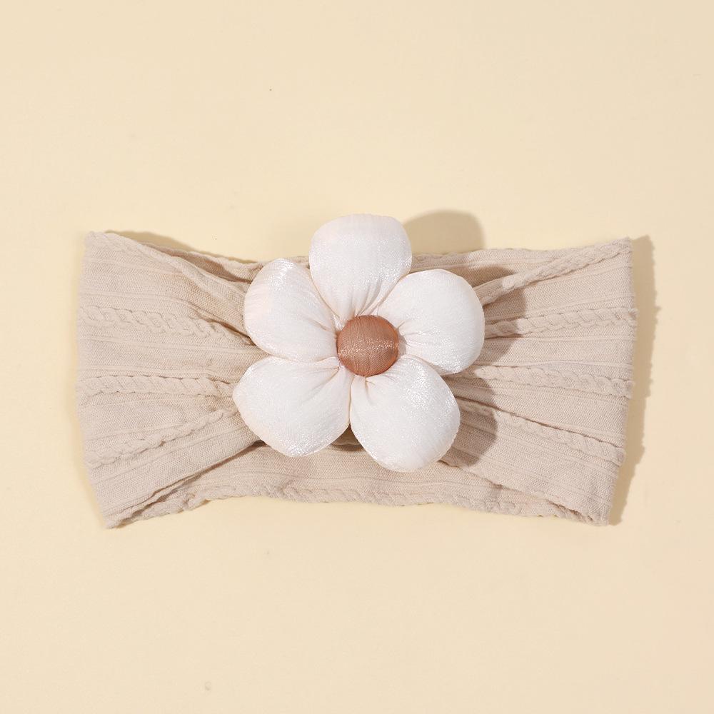 

Европейская и американская детская повязка на голову с цветком - Однотонная, с хлопковым наполнителем, защита родничка, широкая лента для младенцев.