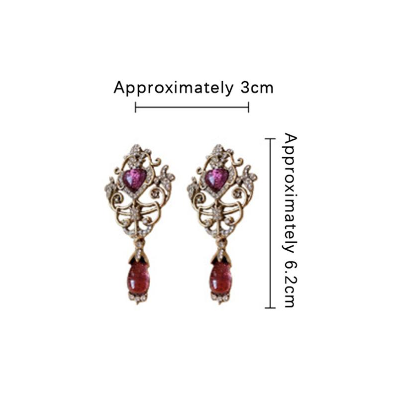 Luxury Retro Palace Style Full  Dangle Earrings For Women Antique Gold Color Drop Earrings Vintage Jewelry Accessories