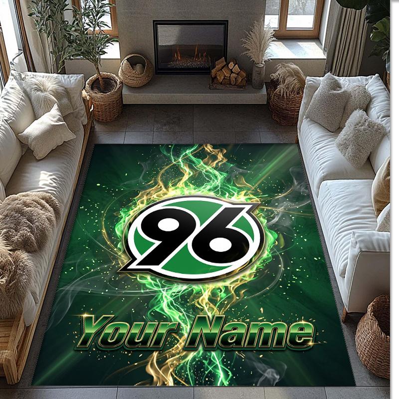 Hannover 96 Printed Crystal Velvet Rug Non‑Slip Crystal Velvet Carpet For Sofa Bedroom Indoor Home Decoration