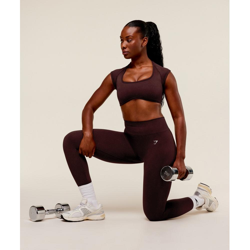 Gymshark Adapt Fleck X Whitney Short Sleeve Crop Top Cherry Purple Rich Maroon B4c3a Pcgn