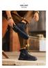 2025 Men's British Style Yellow High-Top Winter Work Boots with Thick Sole