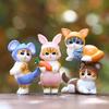Japanese Cartoon Cat Plush Blind Box with Rabbit Ear Headgear - Cute Animal Ornament