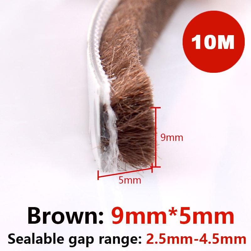 

10 м Уплотнительная лента для окон Щетка Самоклеящаяся Уплотнитель для погоды Подметальная щетка для двери Звукоизоляционная Пыленепроницаемая Погодная уплотнительная лента 10M