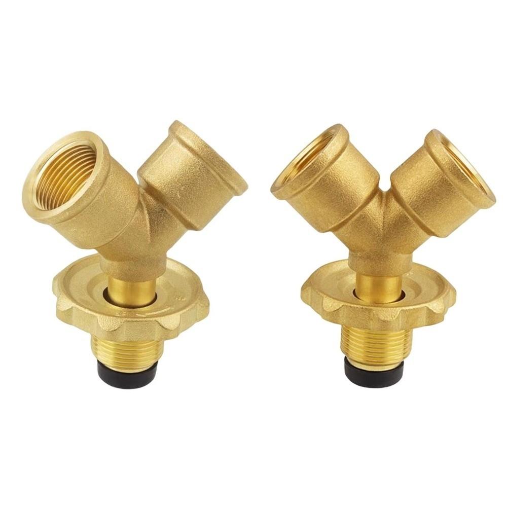 Brass Valve Fittings Y-shaped 4-point Three Way Valve with Switch Stress Relief Gas Splitter Adapter Liquefied Gas Tank