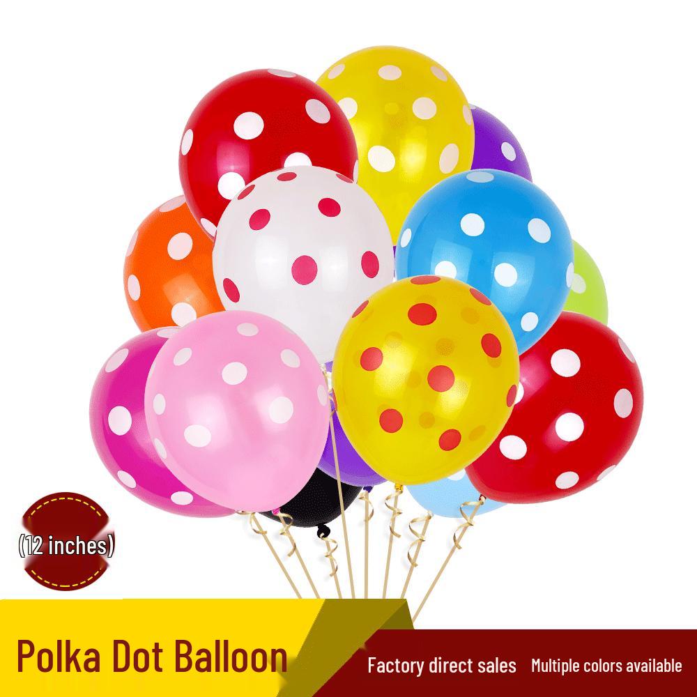

12-Inch Polka Dot Latex Balloons for Parties, Birthdays, Weddings, Events