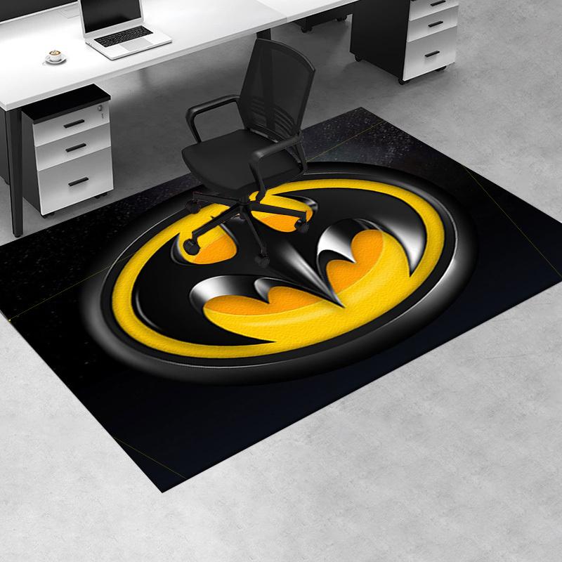 

Batman Logo Stainless Steel Wall Clock Office Mat Home Decor Office Desk Chair Rugs Chair Carpet for office Chair Mat Gift For Halloween & C 60cm by 90cm