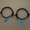 2 Pcs/Set Luminous Braided Rope Couple Bracelets for Lovers Sun Moon Butterfly Glow In the Dark Chains Noctilucent Jewelry Gift