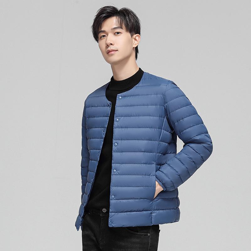Autumn and Winter Men's New Lightweight Trendy Fashionable Down Jacket Men's Short Variable V-neck Jacket Men's Versatile Jacket