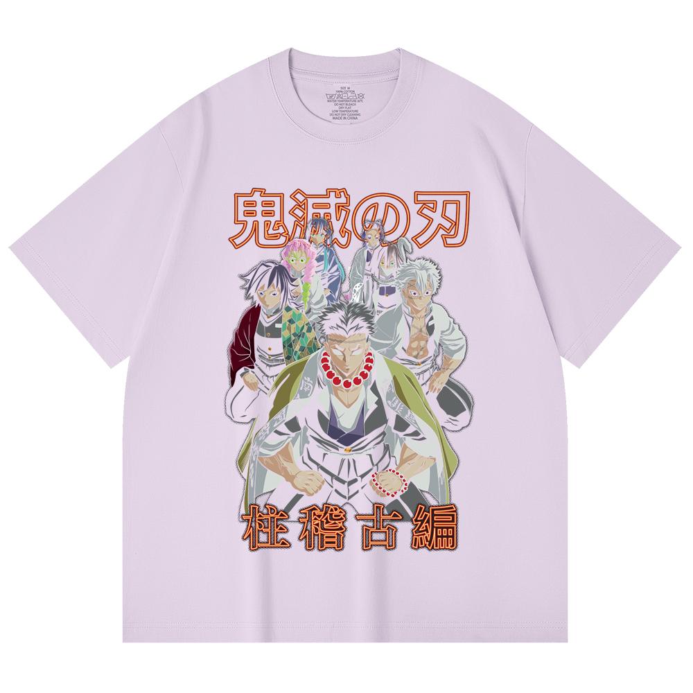 230 Gsm 100% Cotton Demon Slayer V22 Hashiras Print Unisex Heavy Cotton T Shirt